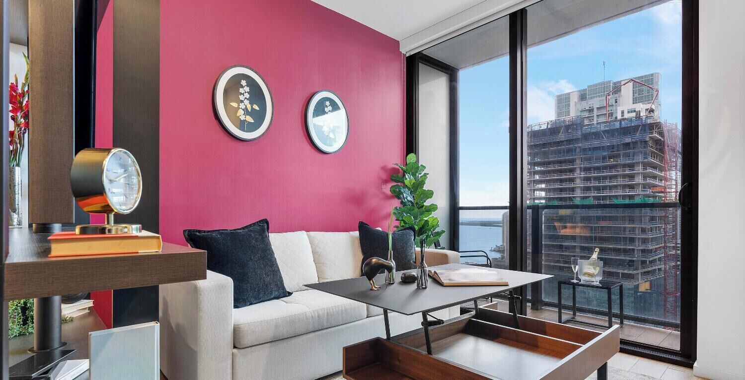 Deluxe Studio, 1 King Bed with Sofa bed, Bay View2916 | Living area | 55-inch Smart TV with cable channels