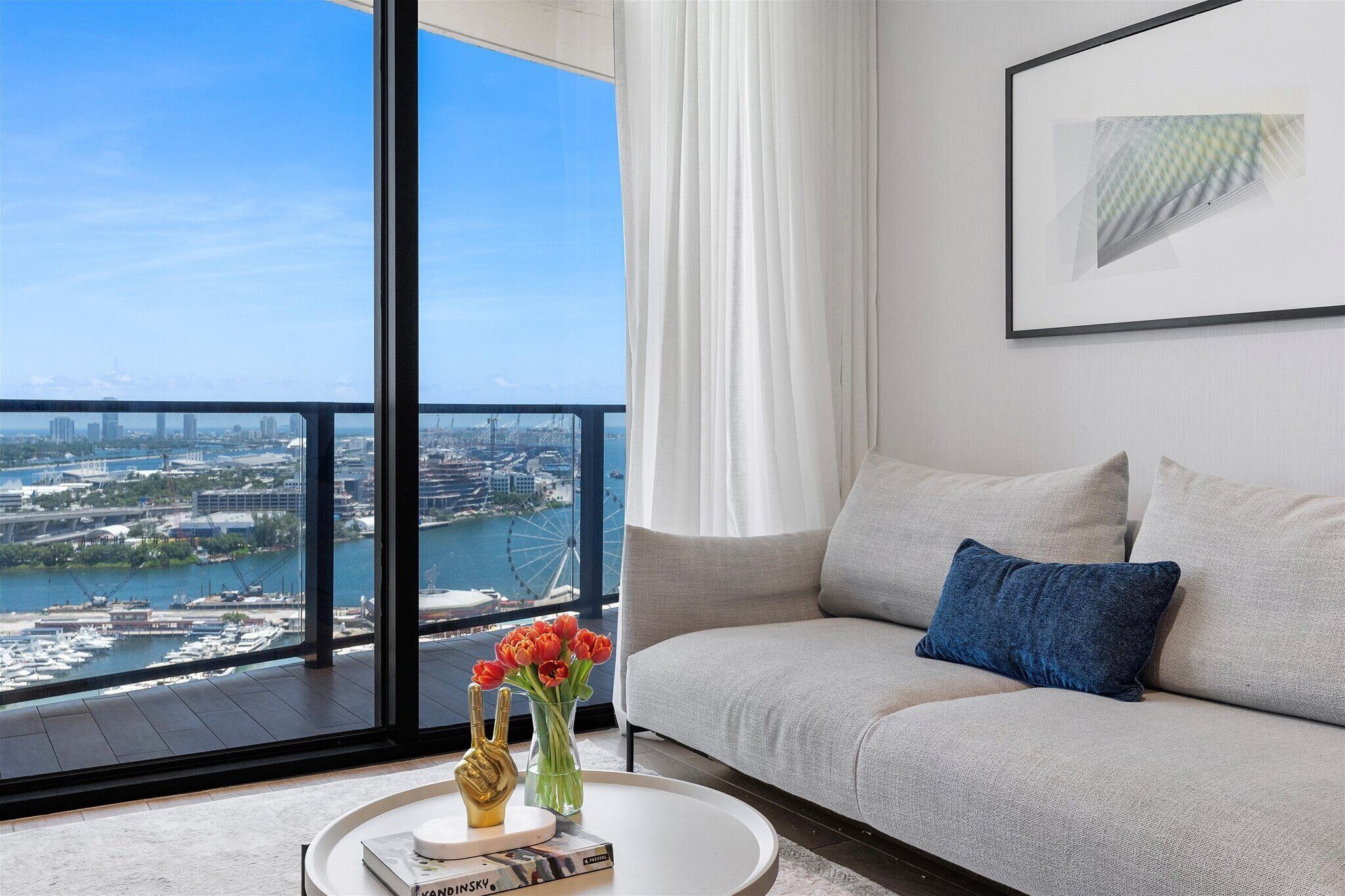 City Apartment, 2 Bedrooms, Ocean View, Oceanfront1911 | Living area | 55-inch Smart TV with cable channels