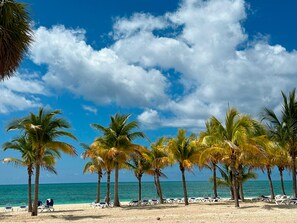 Sun-loungers, beach towels