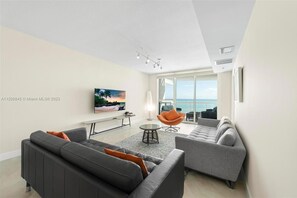 Living area - Luxury Mid-beach, Oceanfront 3BR, 3-Bath condo in Faena district. 16th floor. (Miami Beach)