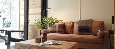 Smart TV, fireplace, stereo