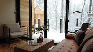 Smart TV, fireplace, stereo