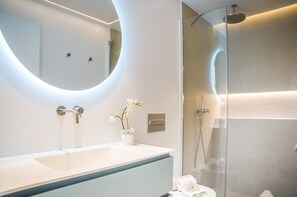 Ducha, secador de pelo y toallas