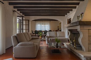 Smart TV, fireplace