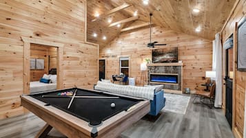 Smart TV, fireplace, video games