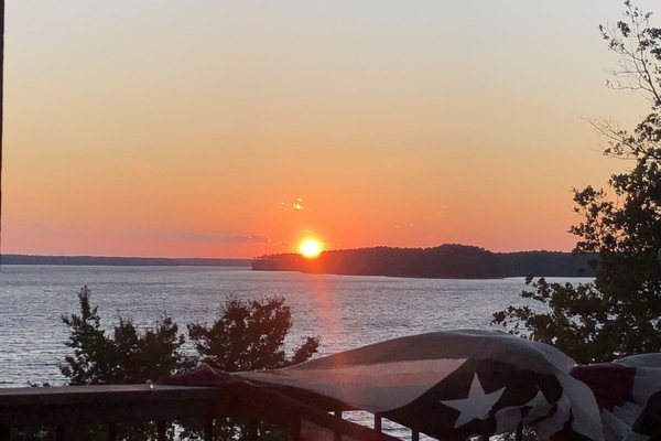 Beautiful sunsets from garage level porch