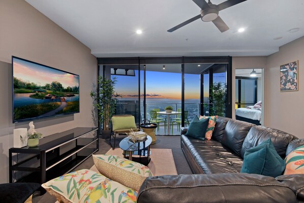 Apartment, 2 Bedrooms, River View | Living area | Flat-screen TV - 2Bed Spa - Circle on Cavill - Wow Stay (Surfers Paradise)