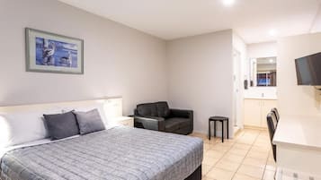 Individually furnished, desk, laptop workspace, blackout curtains