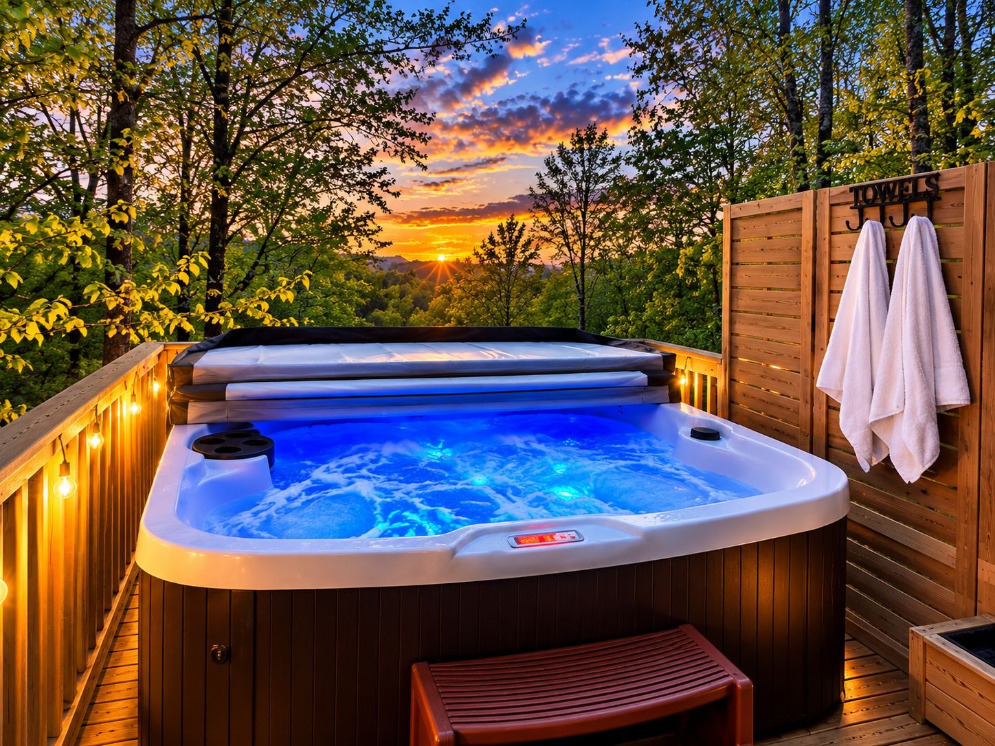 Outdoor spa tub