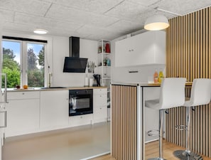 Fridge, microwave, oven, cookware/dishes/utensils