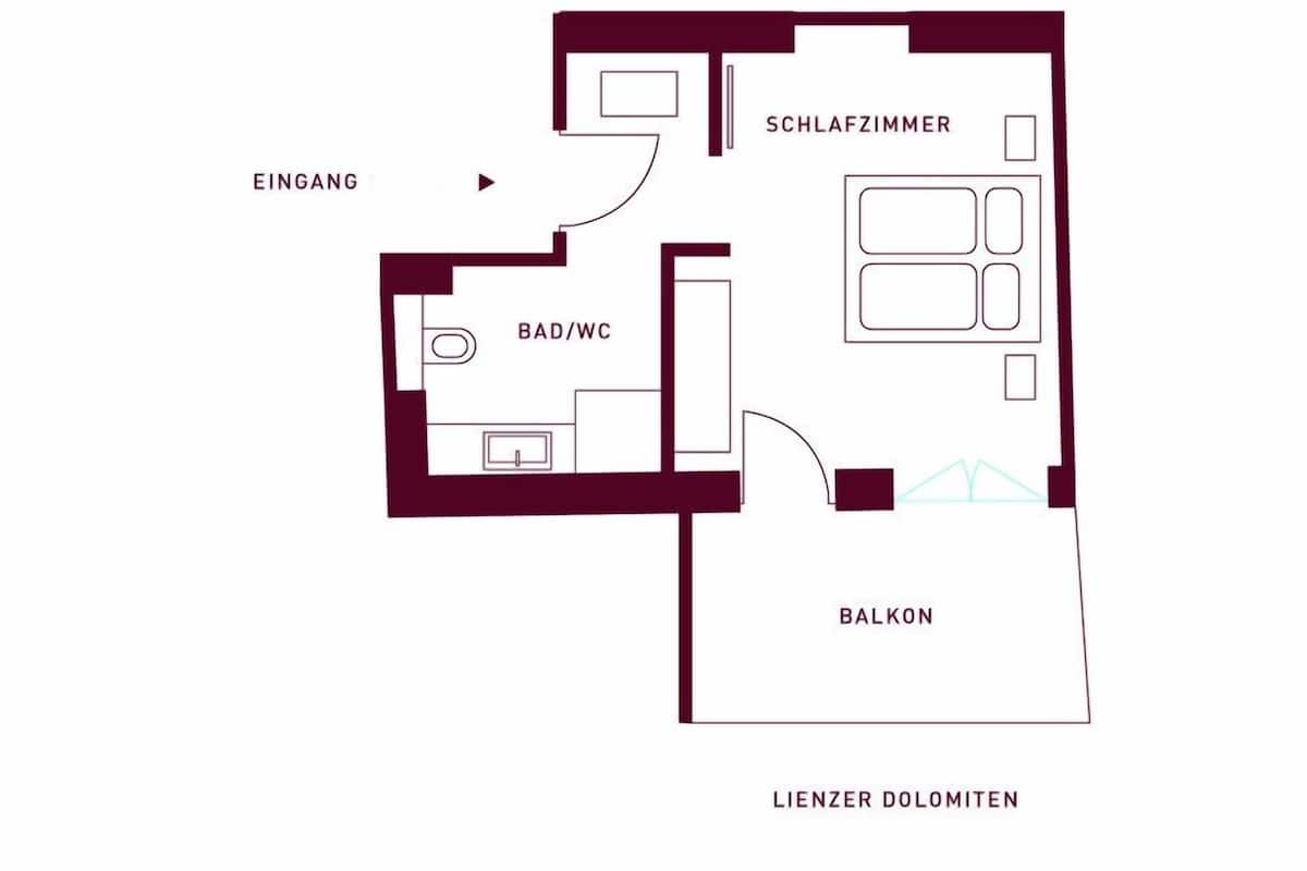 1 bedroom, hypo-allergenic bedding, desk, laptop workspace