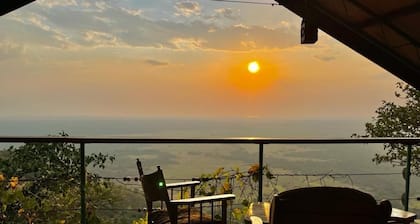 The Observatory Lodge at Kichwamba escarpment overlooking Queen Elizabeth NP.