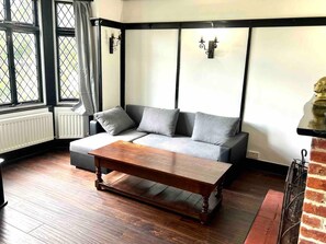 House | Living area | TV, fireplace