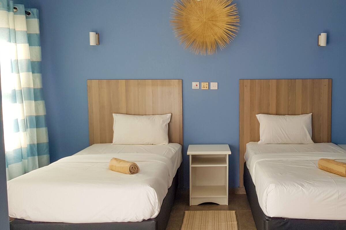 Blackout curtains, iron/ironing board (on request), free WiFi