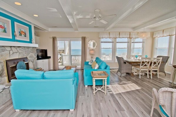 TV, DVD player, stereo