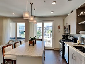 Condo, Multiple Beds, Balcony, Beach View (#334 - No Pets Allowed) | Private kitchen | Fridge, microwave, oven, stovetop - The Pointe by Southern Vacation Rentals (Panama City Beach)