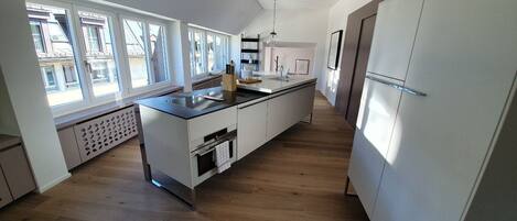 Fridge, oven, stovetop, dishwasher