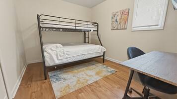 2 bedrooms, desk, iron/ironing board, WiFi (free)