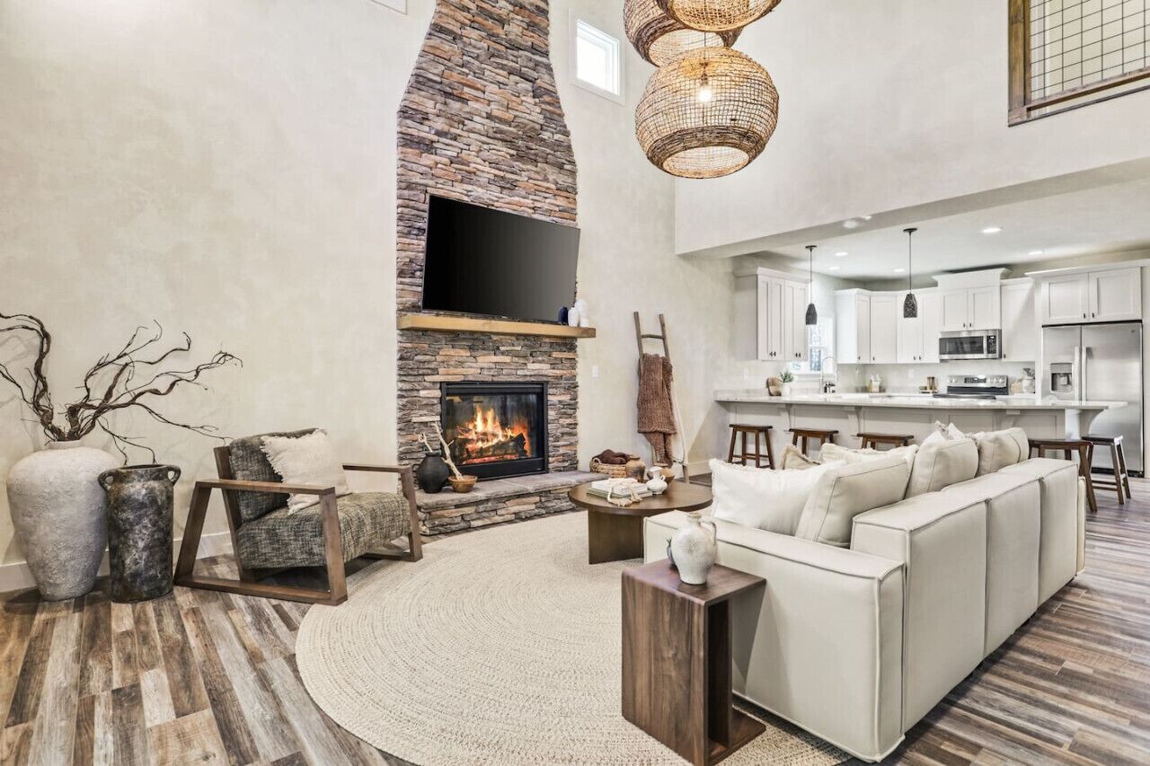 TV, fireplace, video games, stereo