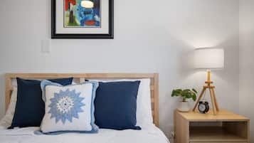 2 bedrooms, premium bedding, down duvets, individually decorated