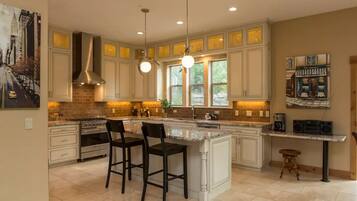 Fridge, microwave, dishwasher, ice maker