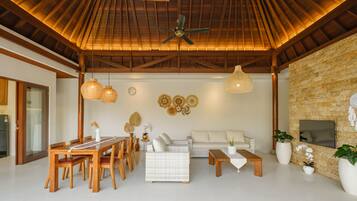 Luxury Villa | Living area | 43-inch Smart TV with digital channels, Netflix, streaming services