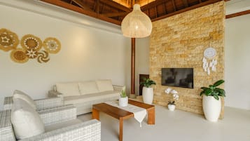 Luxury Villa | Living area | 43-inch Smart TV with digital channels, Netflix, streaming services