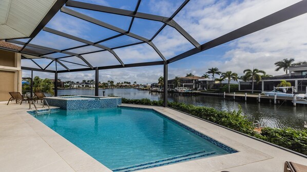 Outdoor pool, a heated pool - Welcome to the Shellshack. Gorgeous wide water view. (Marco Island)