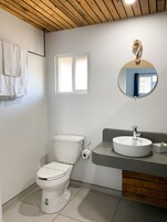 Dusche, Regendusche, Haartrockner, Handtücher