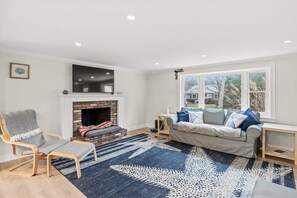 TV, fireplace, books - Centerville Oasis, Heated Saltwater Pool! (Barnstable)