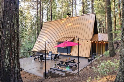 阿諾德寵物友好小屋，帶甲板和電��動車充電器