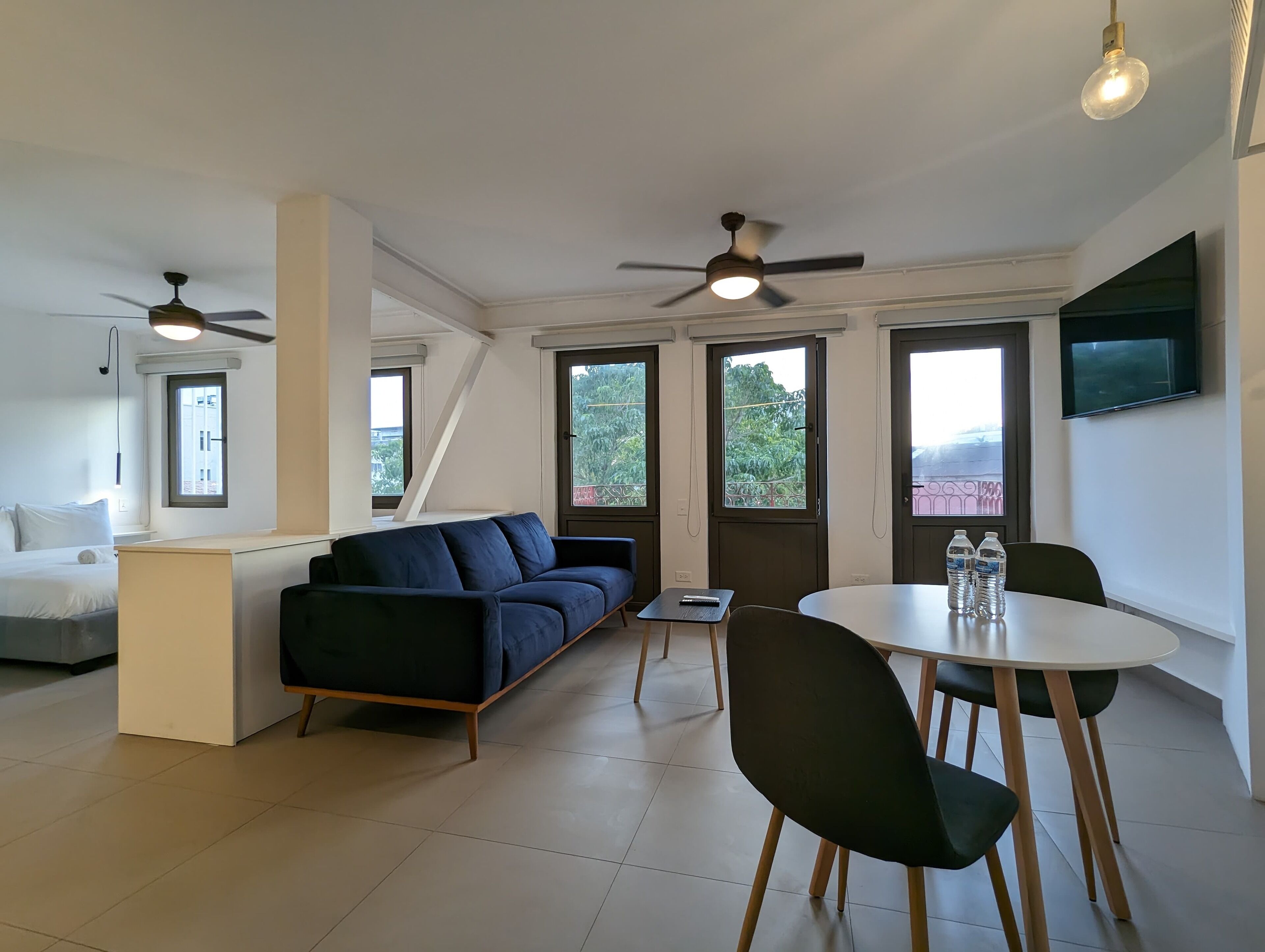 Apartment (A) | Living area | 40-inch Smart TV with cable channels