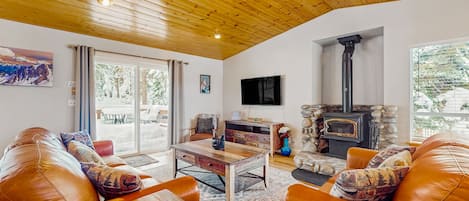 تلفزيون، مدفأة، كُتُب