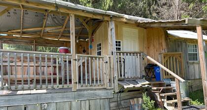 Our Rustic Serenity Camp is 190 sq ft and over looks the river valley