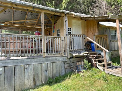 Our Rustic Serenity Camp is 190 sq ft and over looks the river valley