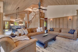 TV, fireplace, ping pong