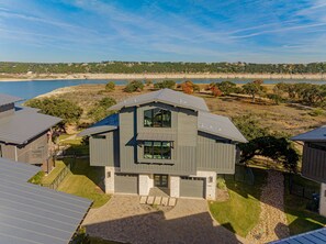Exterior - Exclusive Tree House with Double-Deck Porch, Fire Pit & Lake Views (Spicewood)