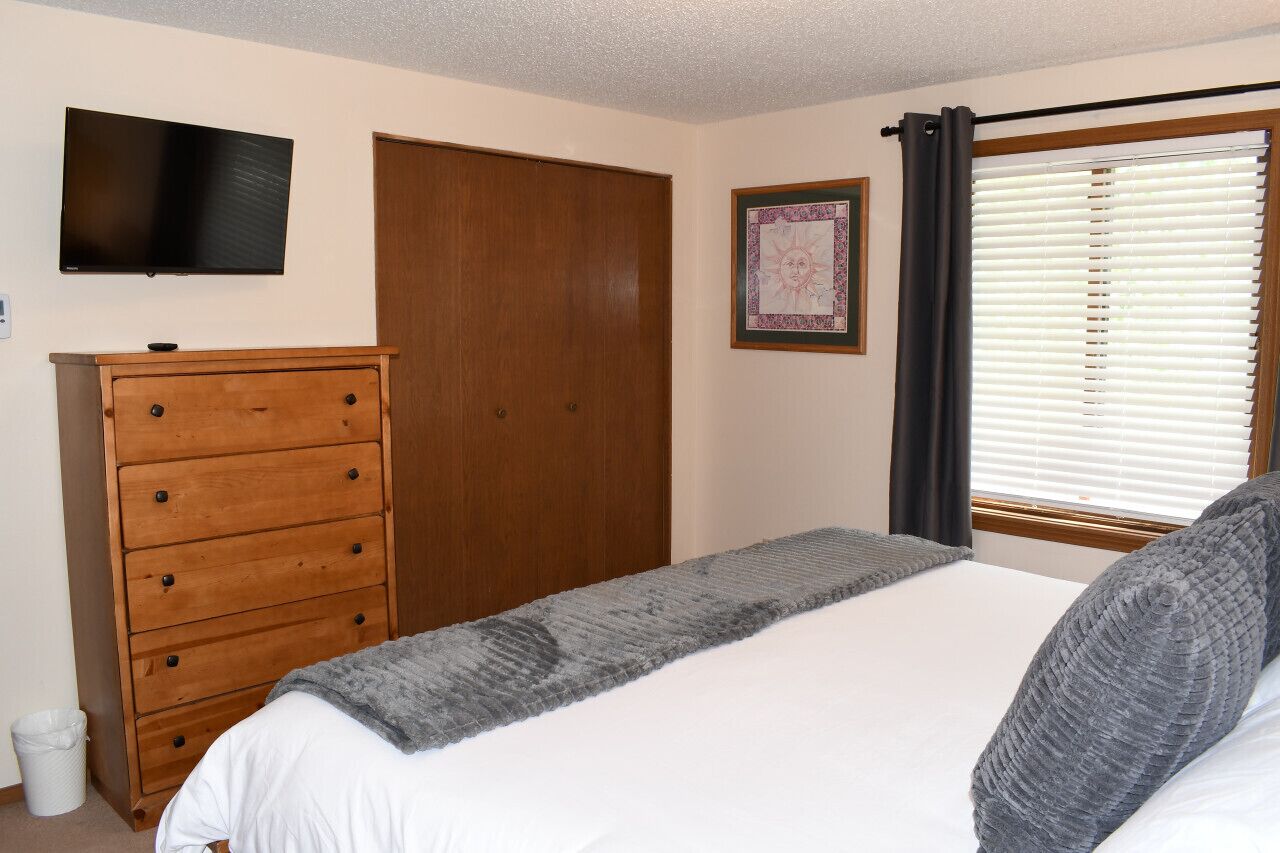 Bedroom 1 has a full dresser with mirror for an extra space to get ready.