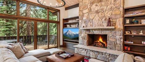 TV, fireplace, video games