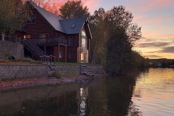 View of the house from dock during a magical UP sunset!