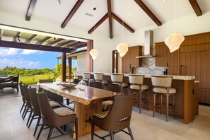 Dining - New 5 BR Ocean View Luxury Home w Pool, Fire pit, Spa (Koloa)