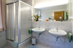 Dusche, Haartrockner, Handtücher