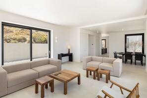 TV, fireplace - Stunning High-End Beauty with Bird’s Eye Vistas (Kostos)