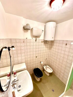 シャワー、ヘアドライヤー、ビデ、タオル