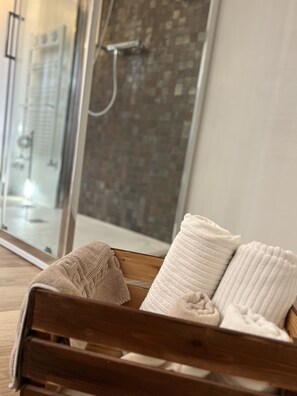 Sèche-cheveux, bidet, serviettes fournies, savon