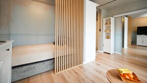公寓 | 1 間臥室、筆電工作空間、遮光布/窗簾、熨斗/熨衣板