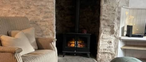 Smart TV, fireplace