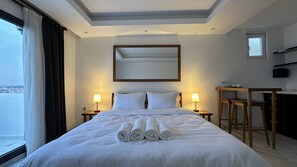 Apartemen Elite | 1 kamar tidur, minibar, Wi-Fi gratis, dan seprai linen