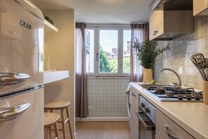 Fridge, microwave, oven, stovetop - Lucca Old Town Apartment - Lucca, Toscana (Lucca)
