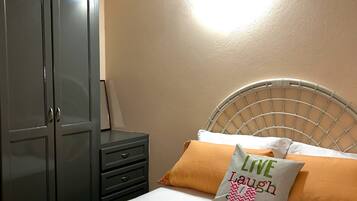 2 bedrooms, desk, iron/ironing board, travel cot